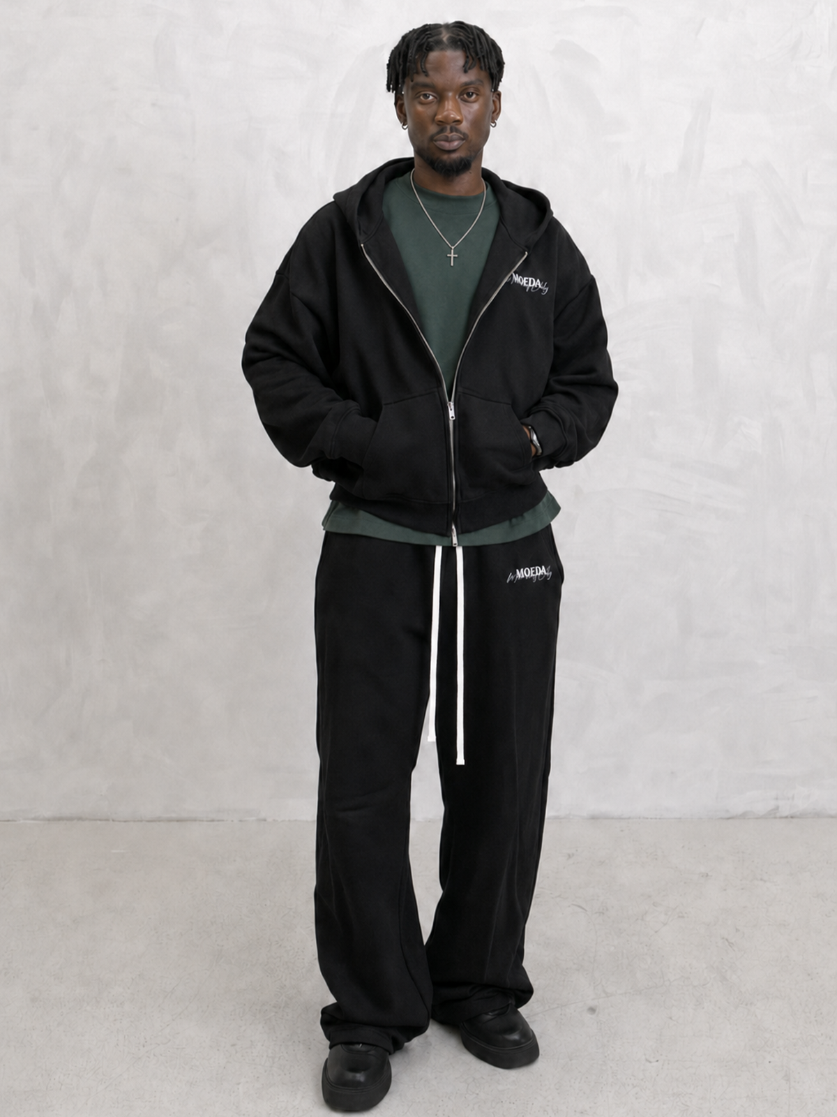Black Essentials Members Only Hoodie
