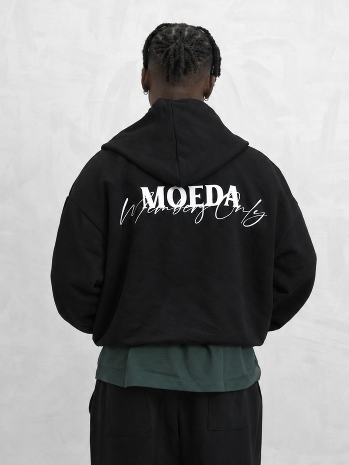 Black Essentials Members Only Hoodie