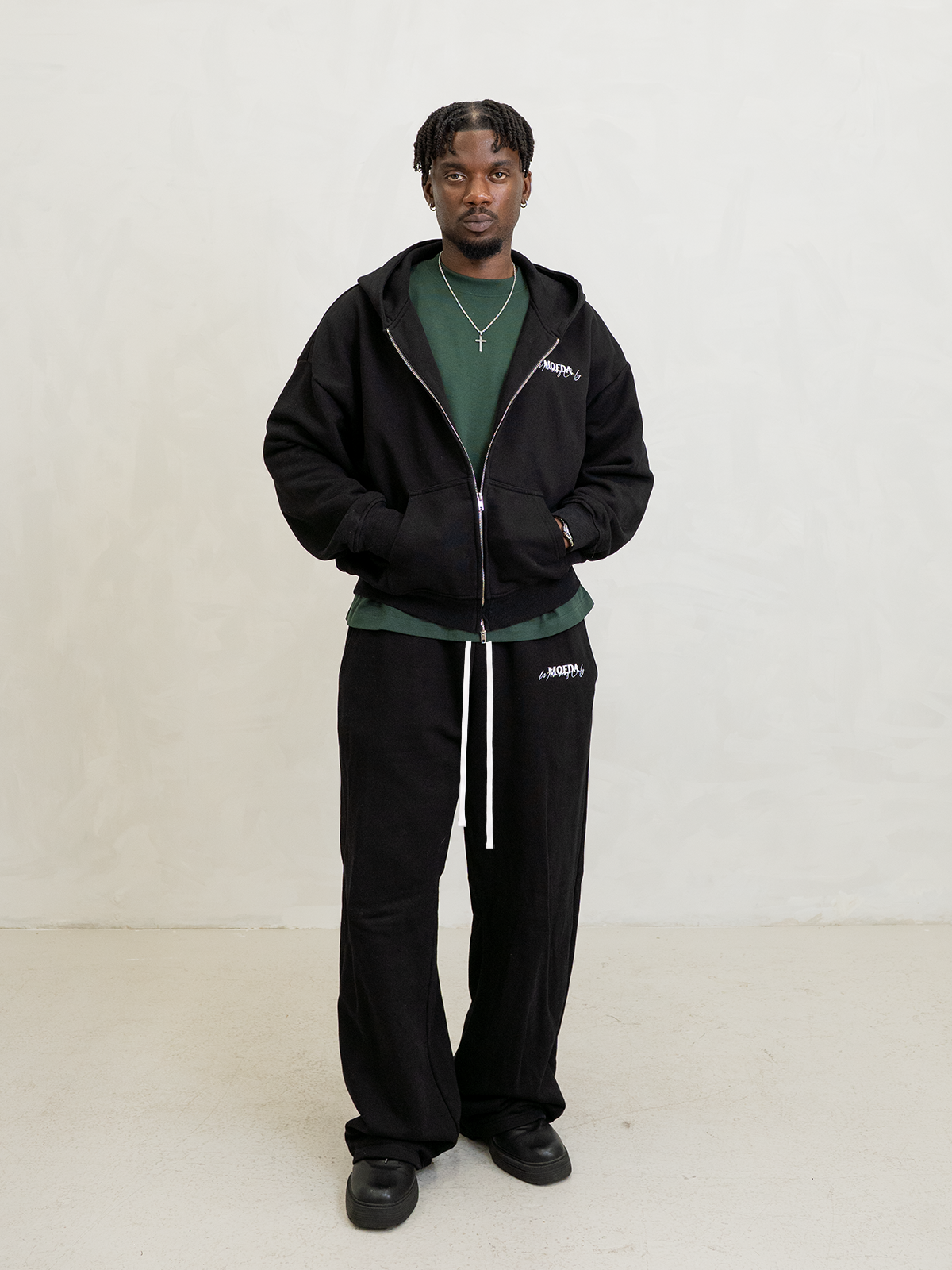 Black Essentials Members Only Hoodie